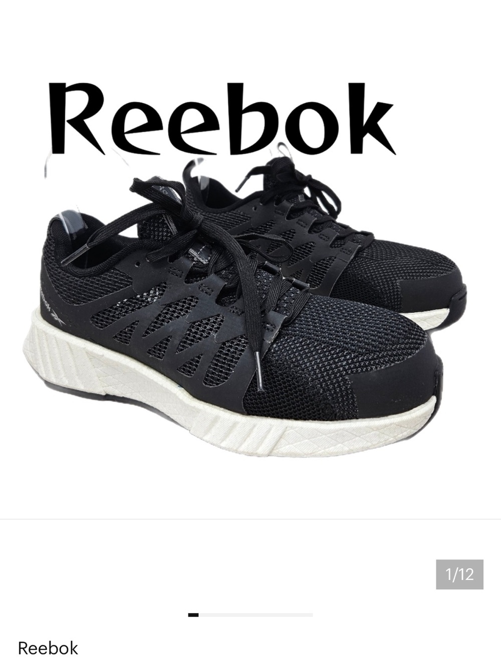 Reebok Womens Floatride Energy Black Lace Up Sneakers Sz 6.5M Casual, Walk, Run